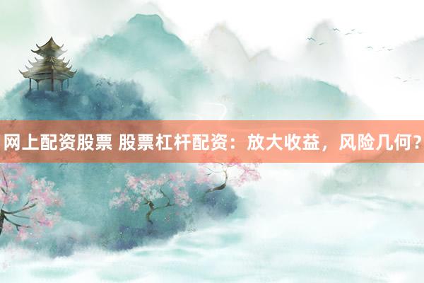 网上配资股票 股票杠杆配资：放大收益，风险几何？