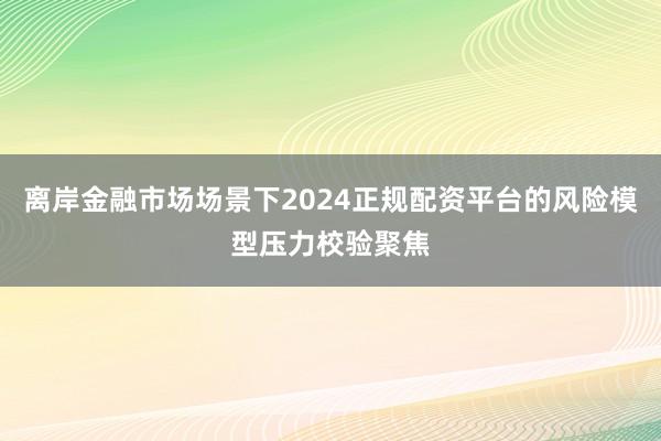 离岸金融市场场景下2024正规配资平台的风险模型压力校验聚焦
