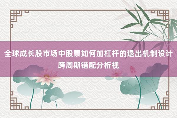 全球成长股市场中股票如何加杠杆的退出机制设计跨周期错配分析视
