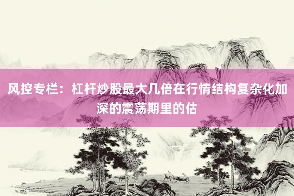 风控专栏：杠杆炒股最大几倍在行情结构复杂化加深的震荡期里的估
