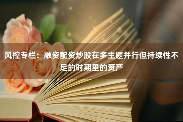 风控专栏：融资配资炒股在多主题并行但持续性不足的时期里的资产