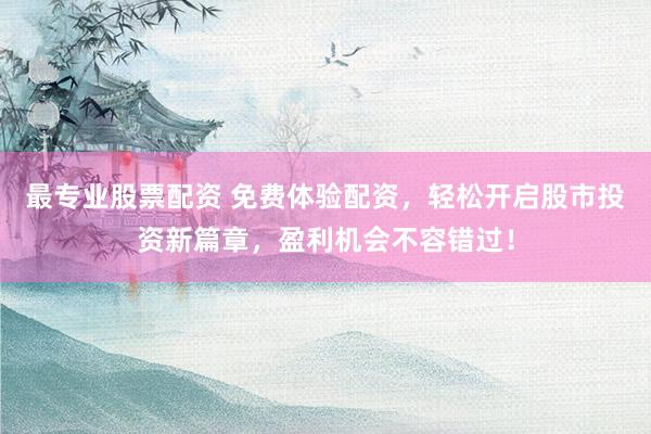 最专业股票配资 免费体验配资，轻松开启股市投资新篇章，盈利机会不容错过！